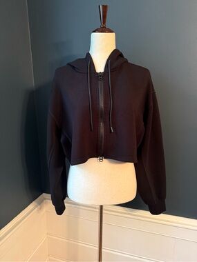 AS Revival Cropped Black Zip-Up Hoodie
